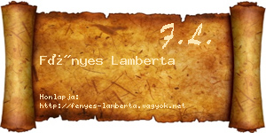 Fényes Lamberta névjegykártya